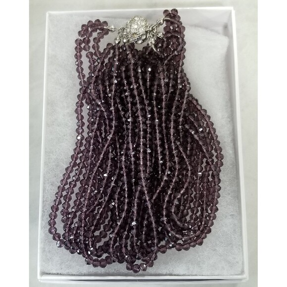 Saachi Multi Amethyst Short Crystal Necklace READ - Picture 8 of 11